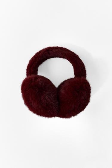 CACHE-OREILLES EFFET FOURRURE CŒUR - Rouge foncé de Zara