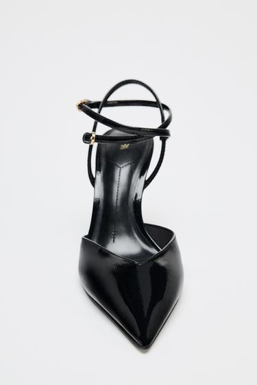 CHAUSSURES À TALONS OUVERTES À L'ARRIÈRE AVEC BRIDES - Noir de Zara - Image 3