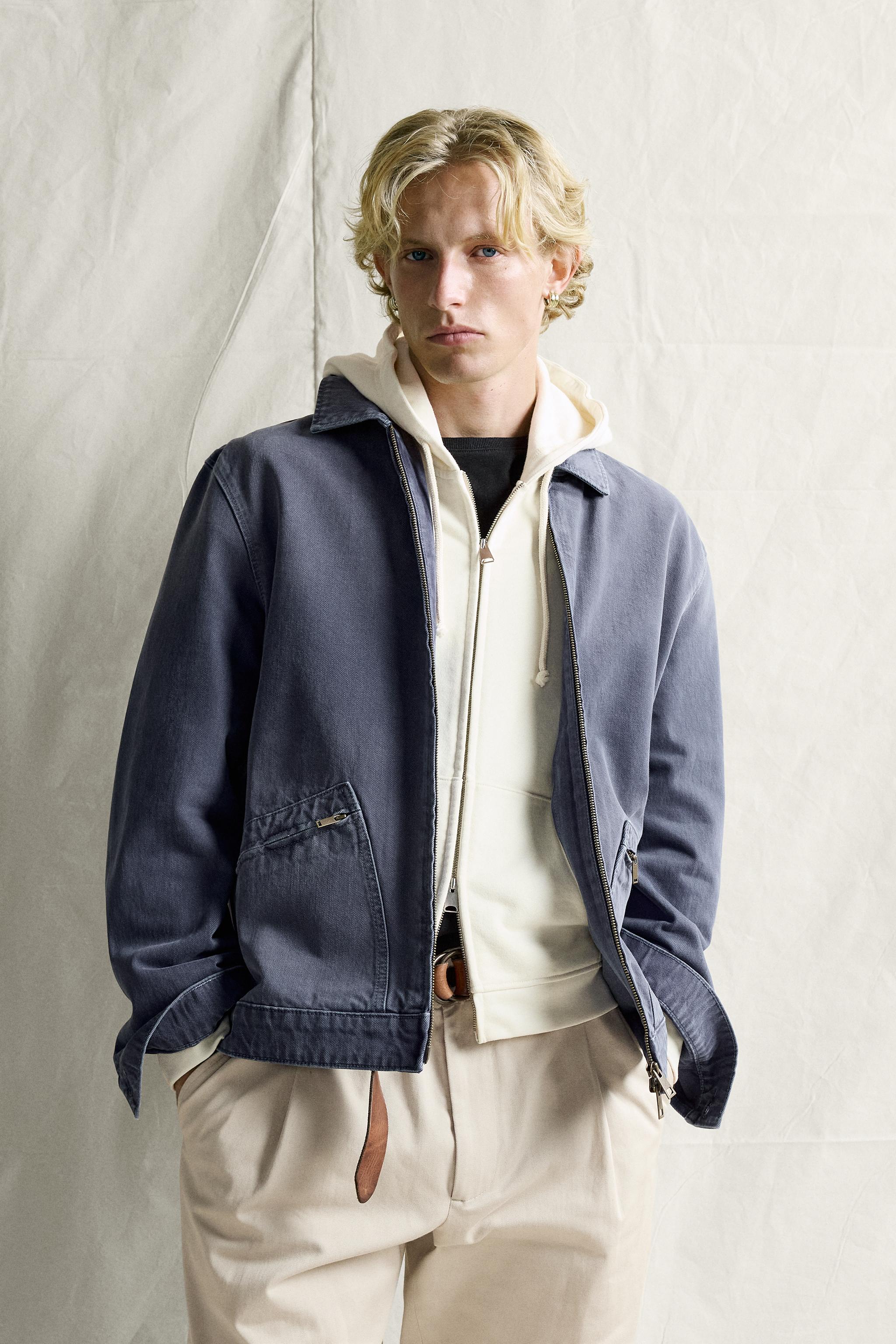 Мужские куртки Zara REGULAR FIT DENIM ZIP-UP JACKET — фото 2