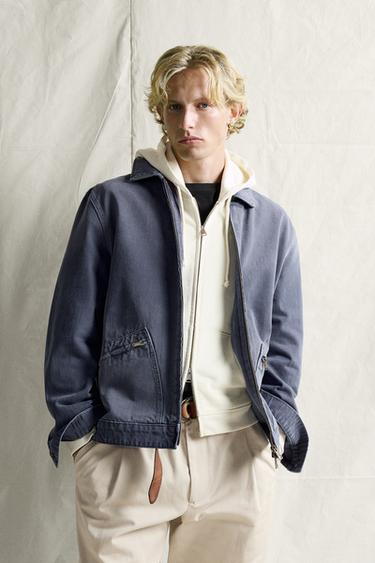 REGULAR FIT DENIM ZIP-UP JACKET — Light indigo 1