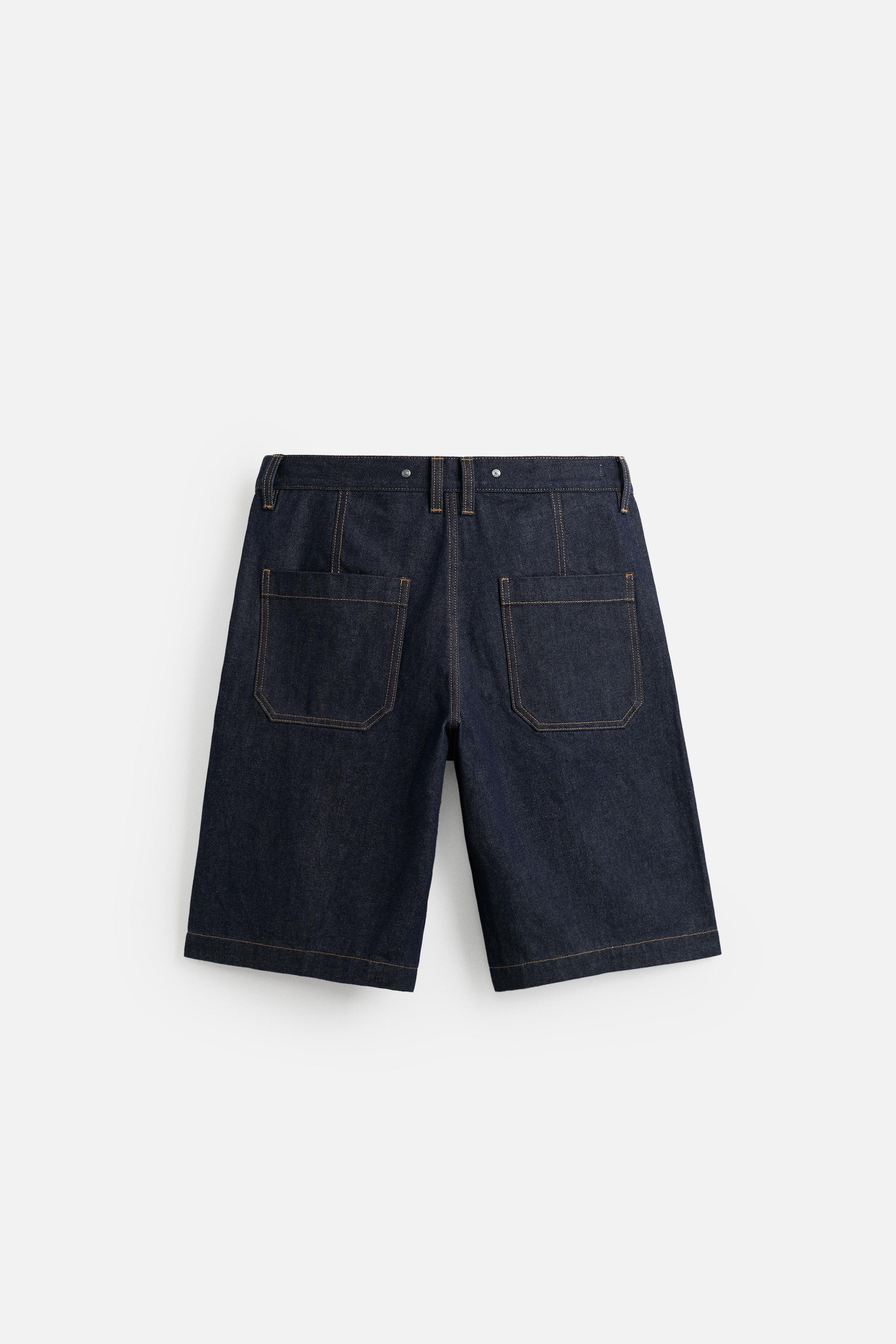 ZARA バギーフィット デニムバミューダパンツ EU38 REGULAR FIT デニム バミューダパンツ - グレー | ZARA Japan / 日本