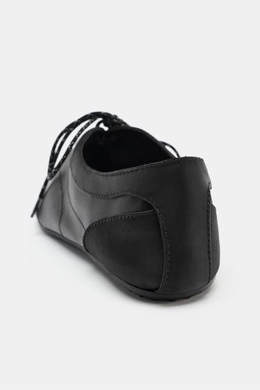 BALLERINES SPORT À LACETS - Noir de Zara - Image 4