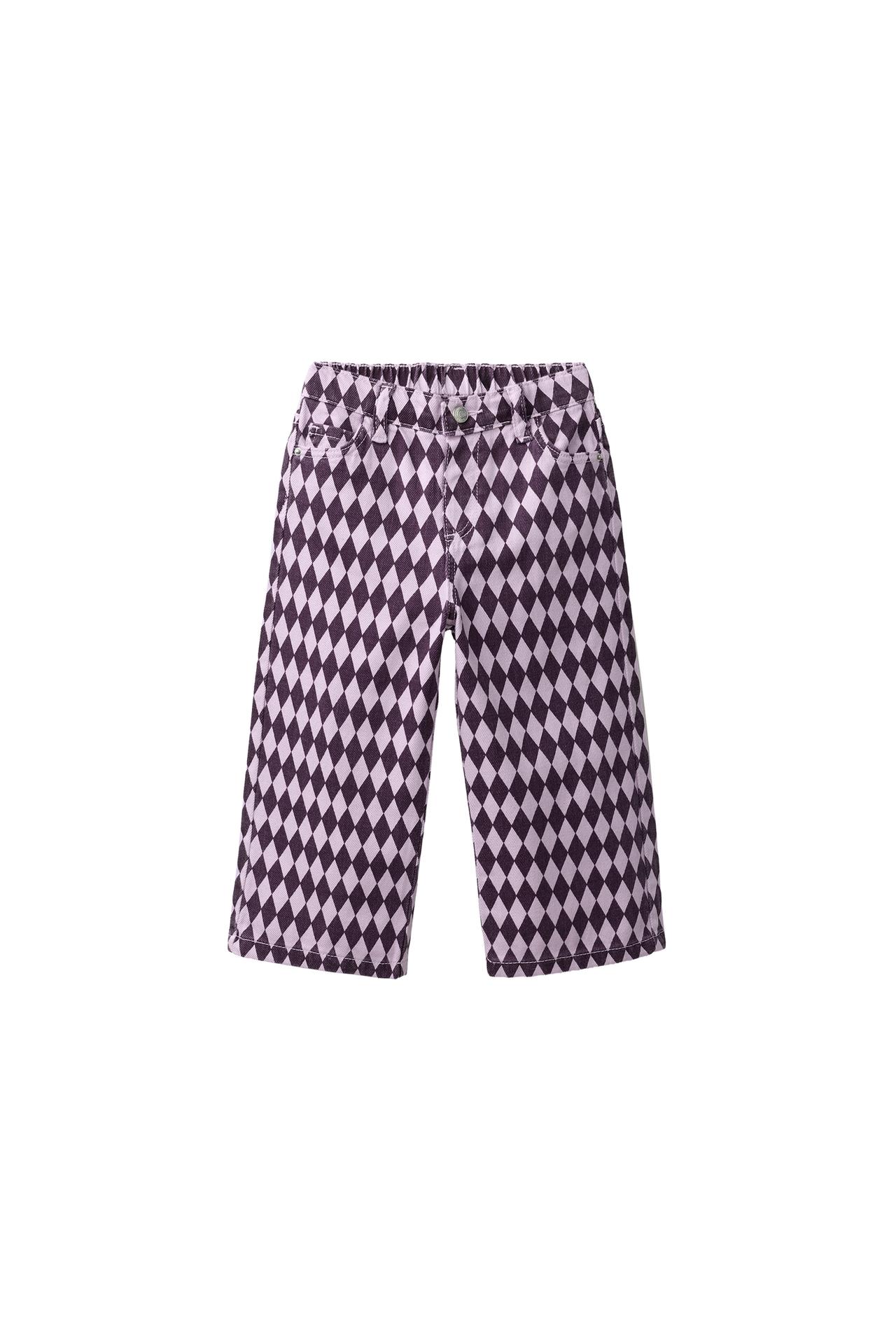 БРЮКИ WIDE LEG В РОМБ