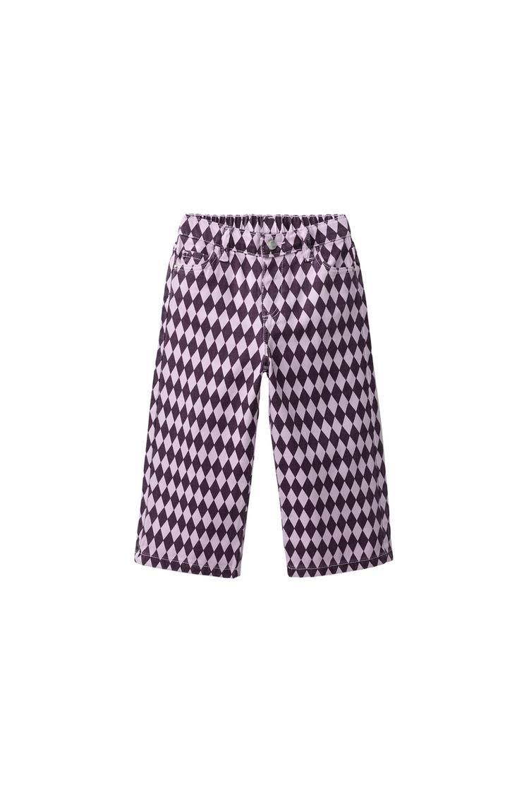 Pantalon wide leg estampado rombos