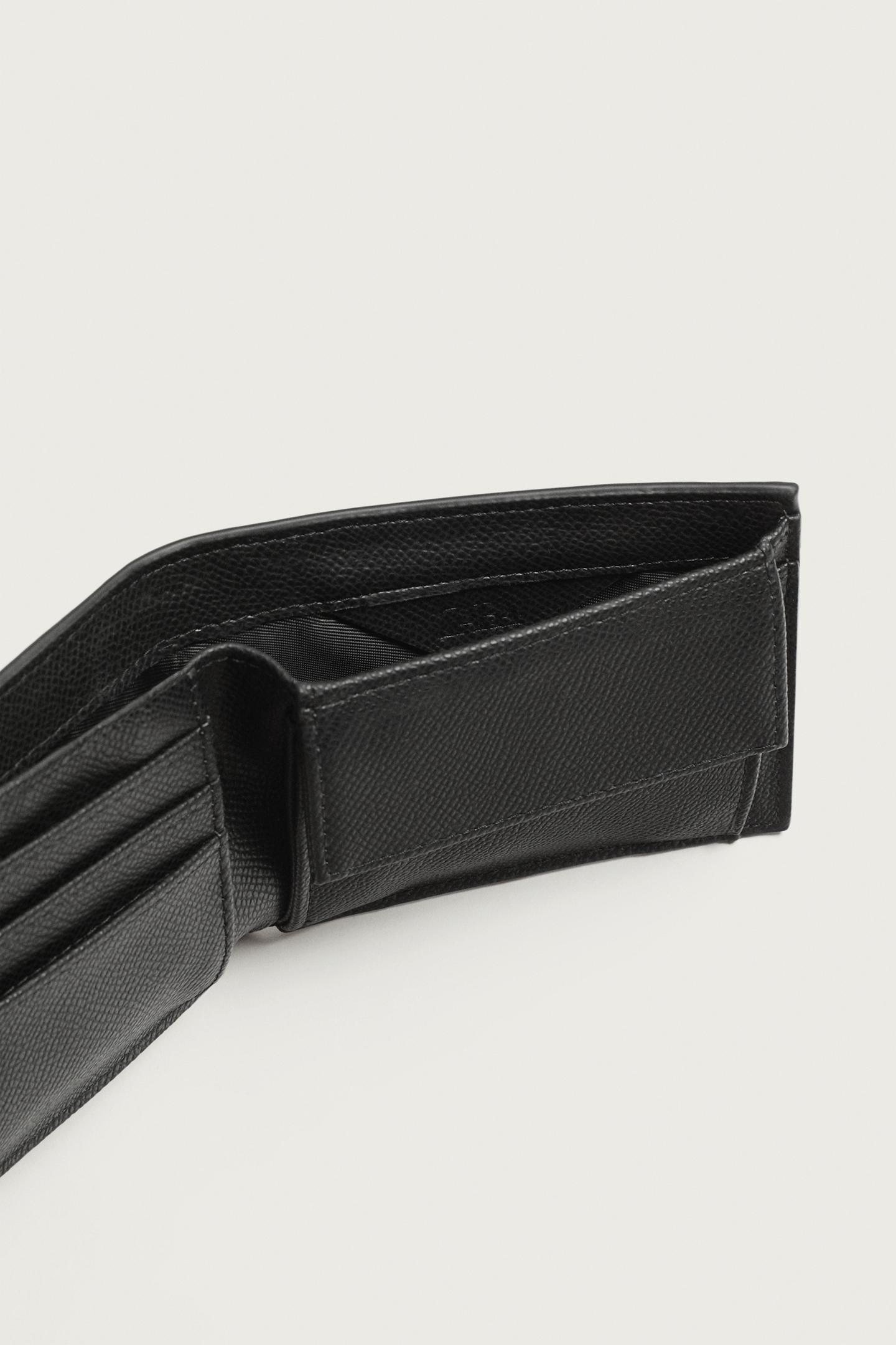 Мужской кошелёк Zara Textured Wallet, цвет: Чёрный — фото 4