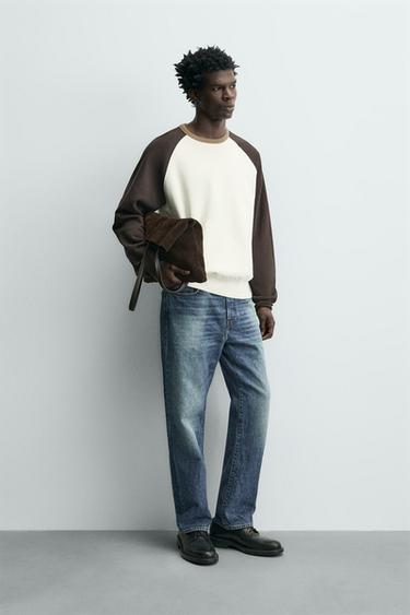 SUDADERA CREWNECK COLOR BLOCK - Multicolor de Zara - Imagen 0