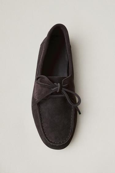 LEATHER LOAFERS - Brown by Zara