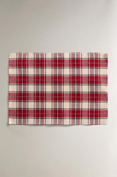 CHRISTMAS TARTAN PLACEMAT (PACK OF 2) - Red by Zara - Image 0
