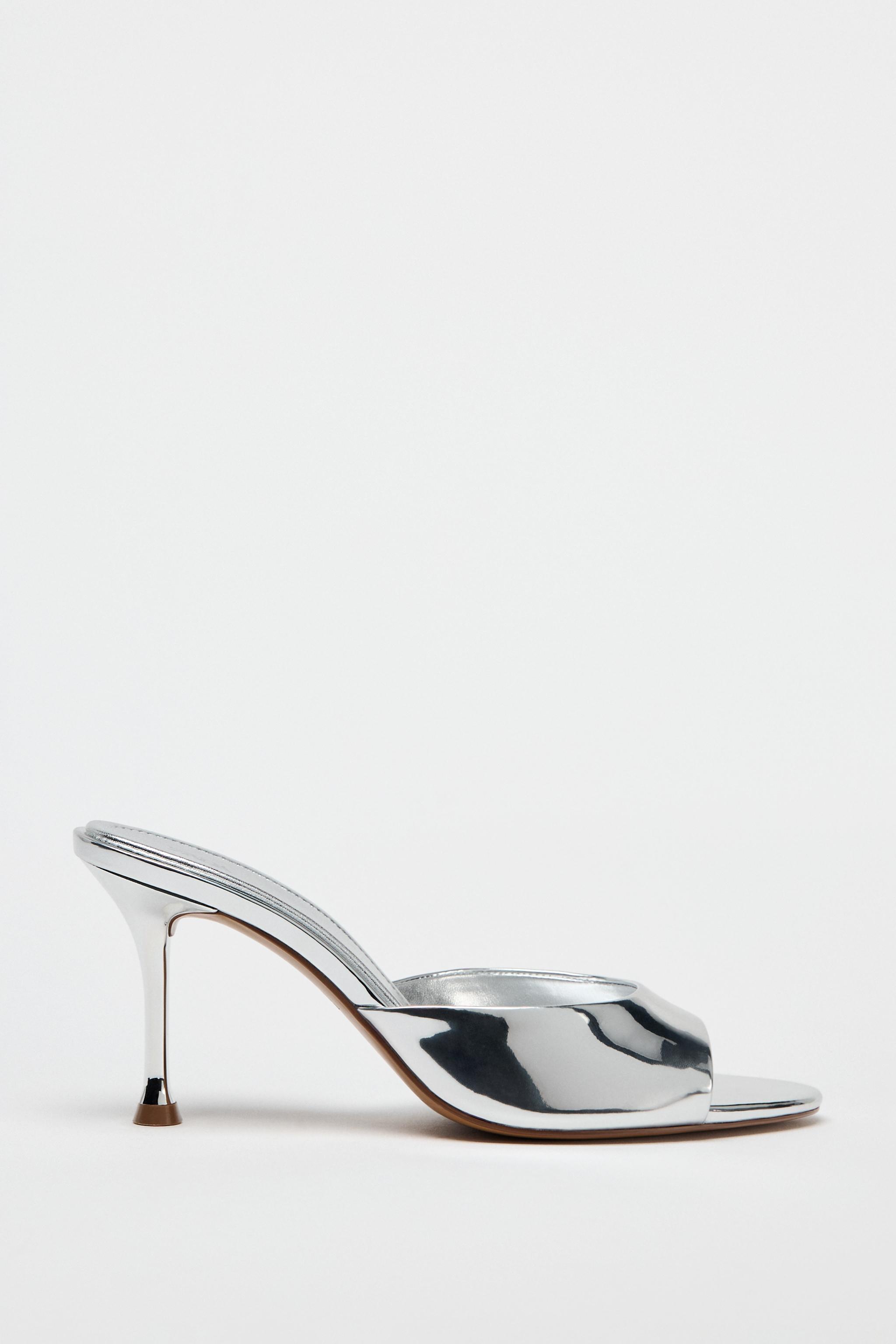 Metallic Mid Block Heel Strappy Sandals | boohoo USA