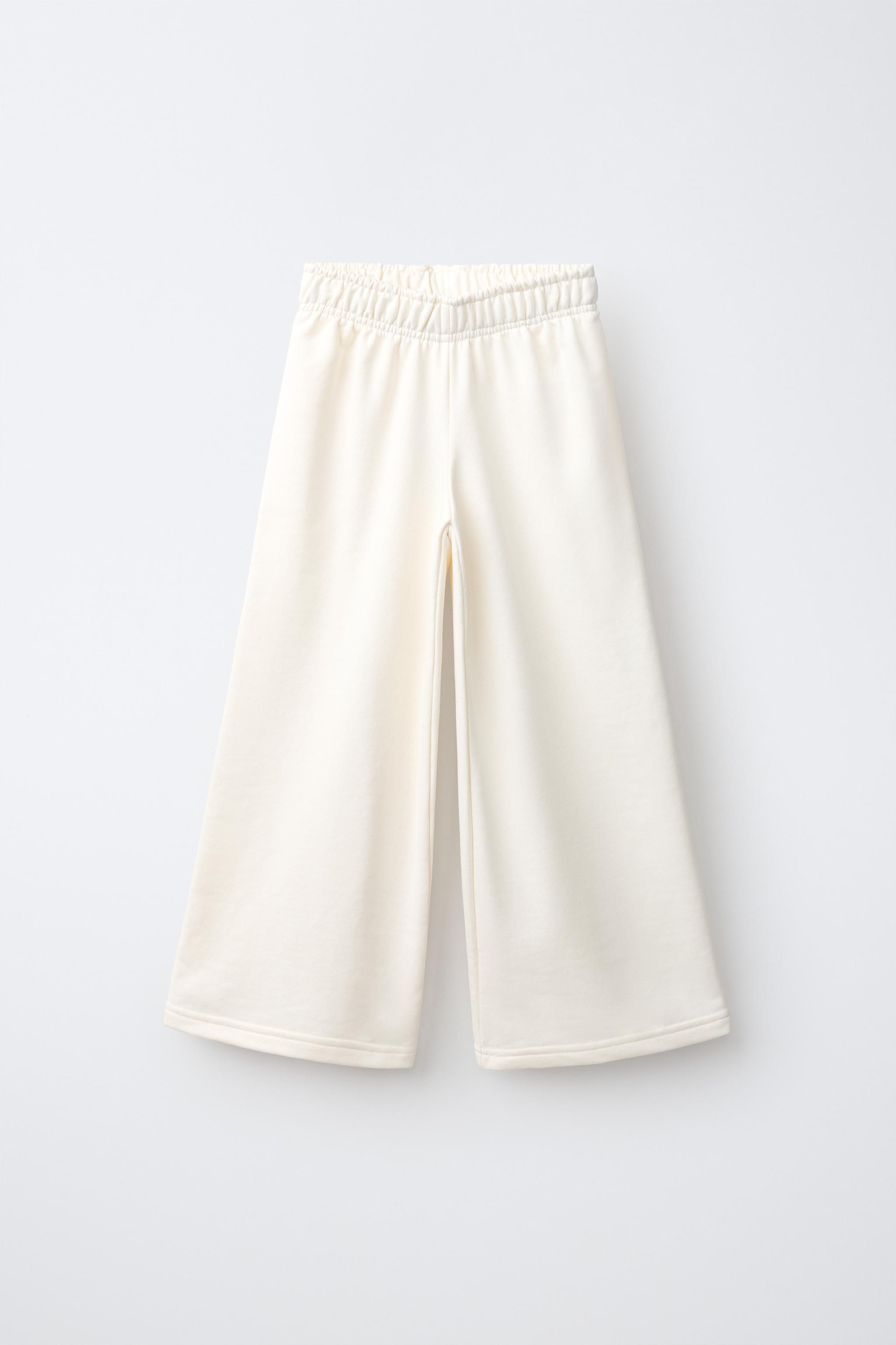 STAR PATCH WIDE LEG PANTS — Sand