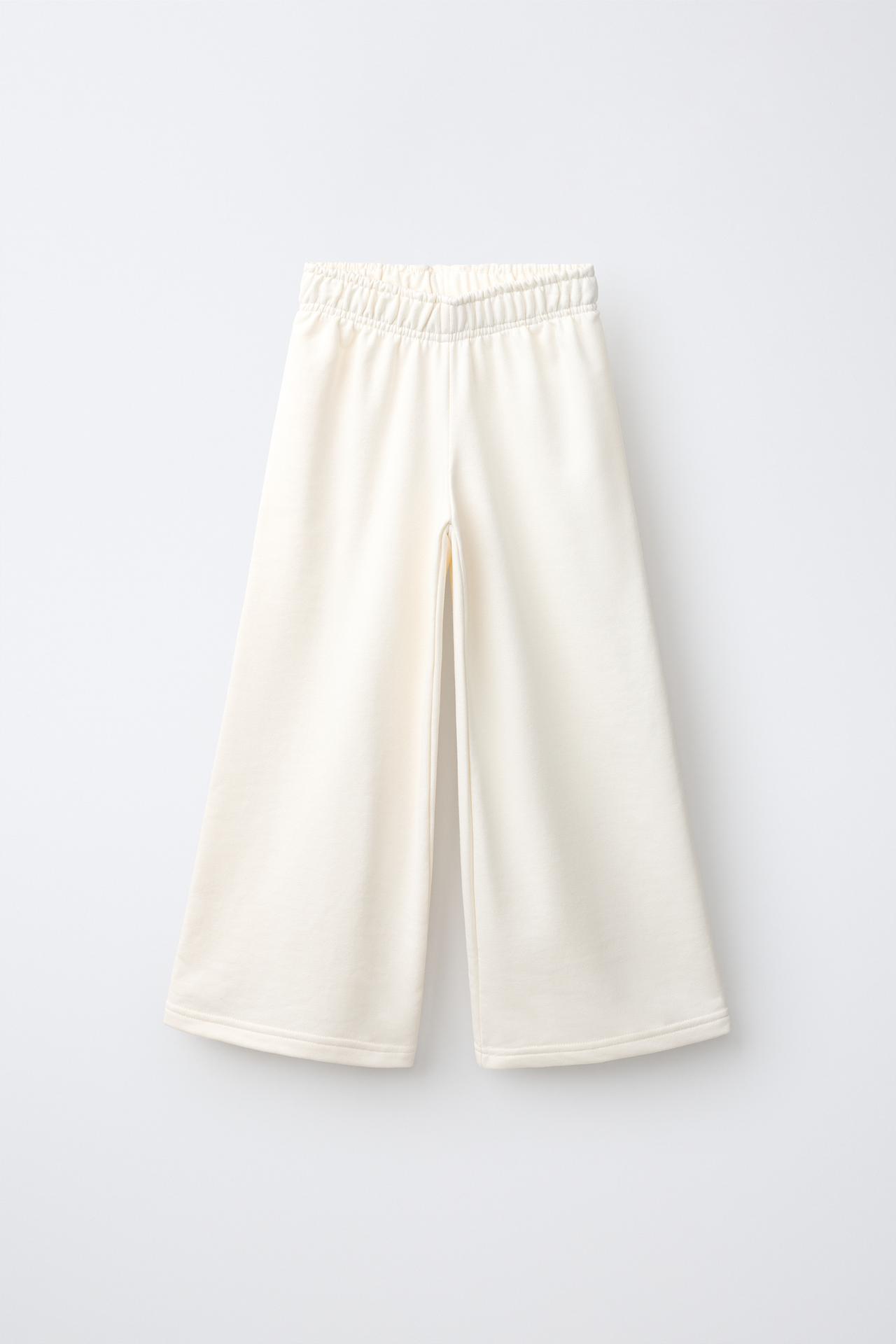 STAR PATCH WIDE LEG PANTS — Sand