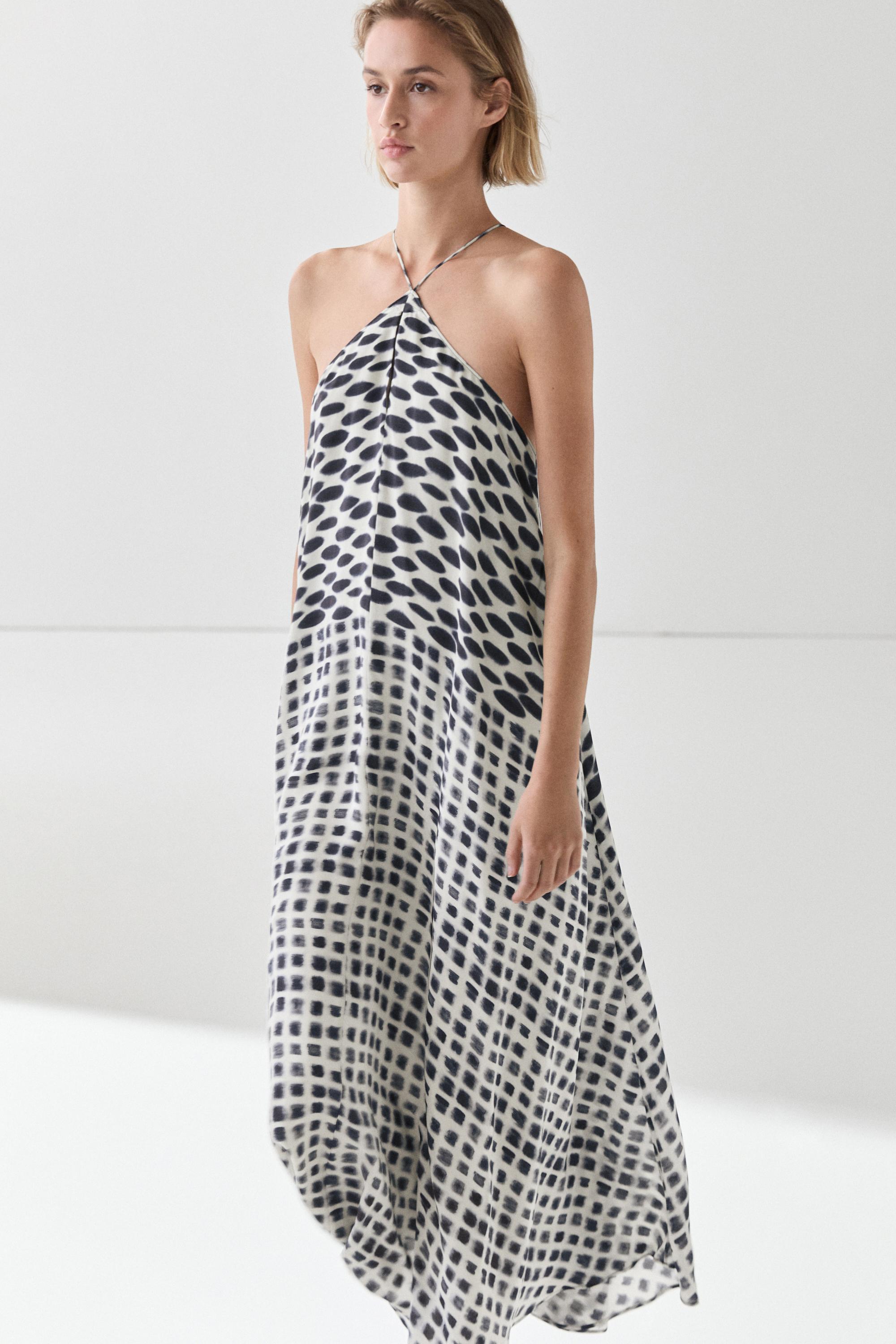Robe midi évasée imprimée