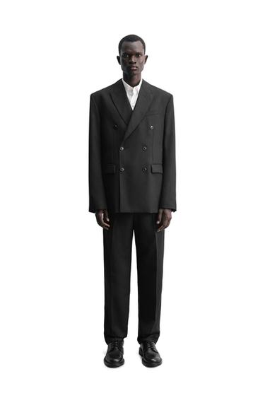 100% WOOL SUIT TROUSERS - Black by Zara