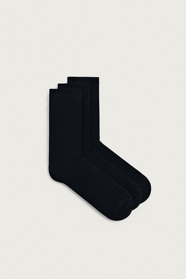 CALCETINES MEZCLA ALGODÓN MERCERIZADOS PACK 3 - Marino de Zara
