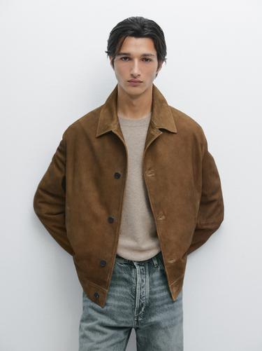 Zara Nappa leather jacket with buttons - Mink