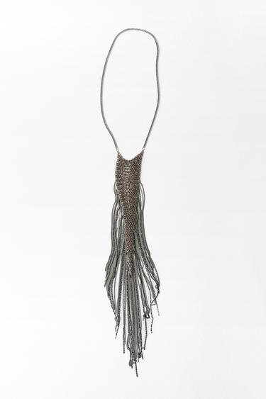 COLLAR BOLSO CADENAS - Plata de Zara