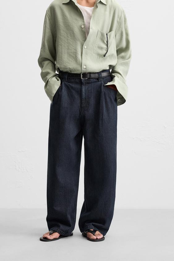 Baggy Jeans Zara Denim Hombre Jeans Zara Baggy Fit Hombre Azules Men Jeans  ZARA Baggy Fit Azul