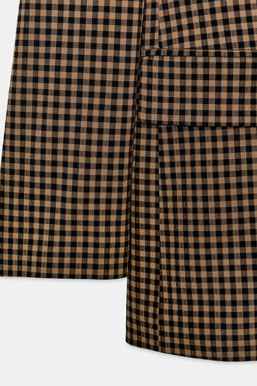 OVERSIZED GINGHAM BLAZER - Beige-brown by Zara - Image 8