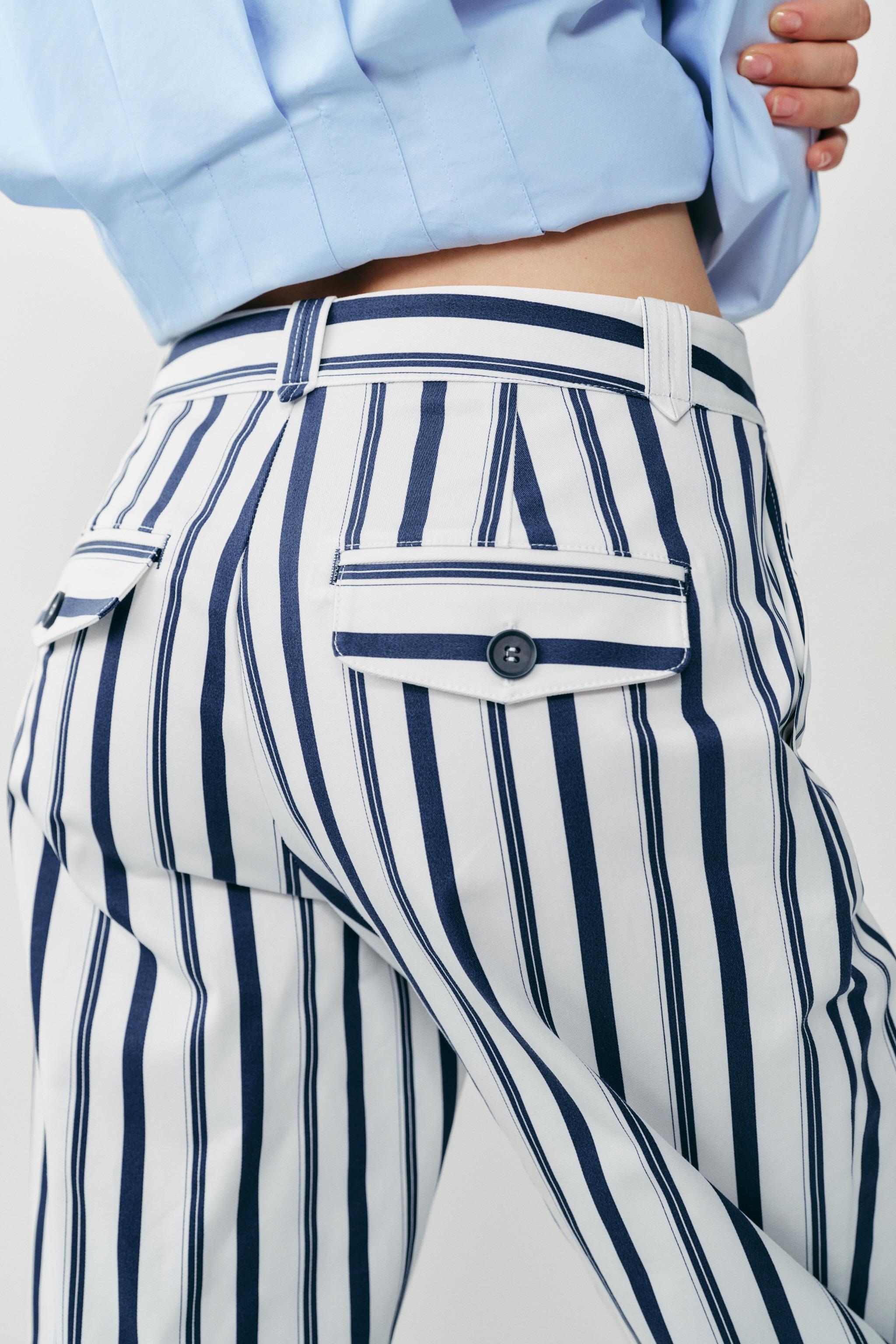 Женские брюки Zara STRIPED CHINO PANTS — фото 5