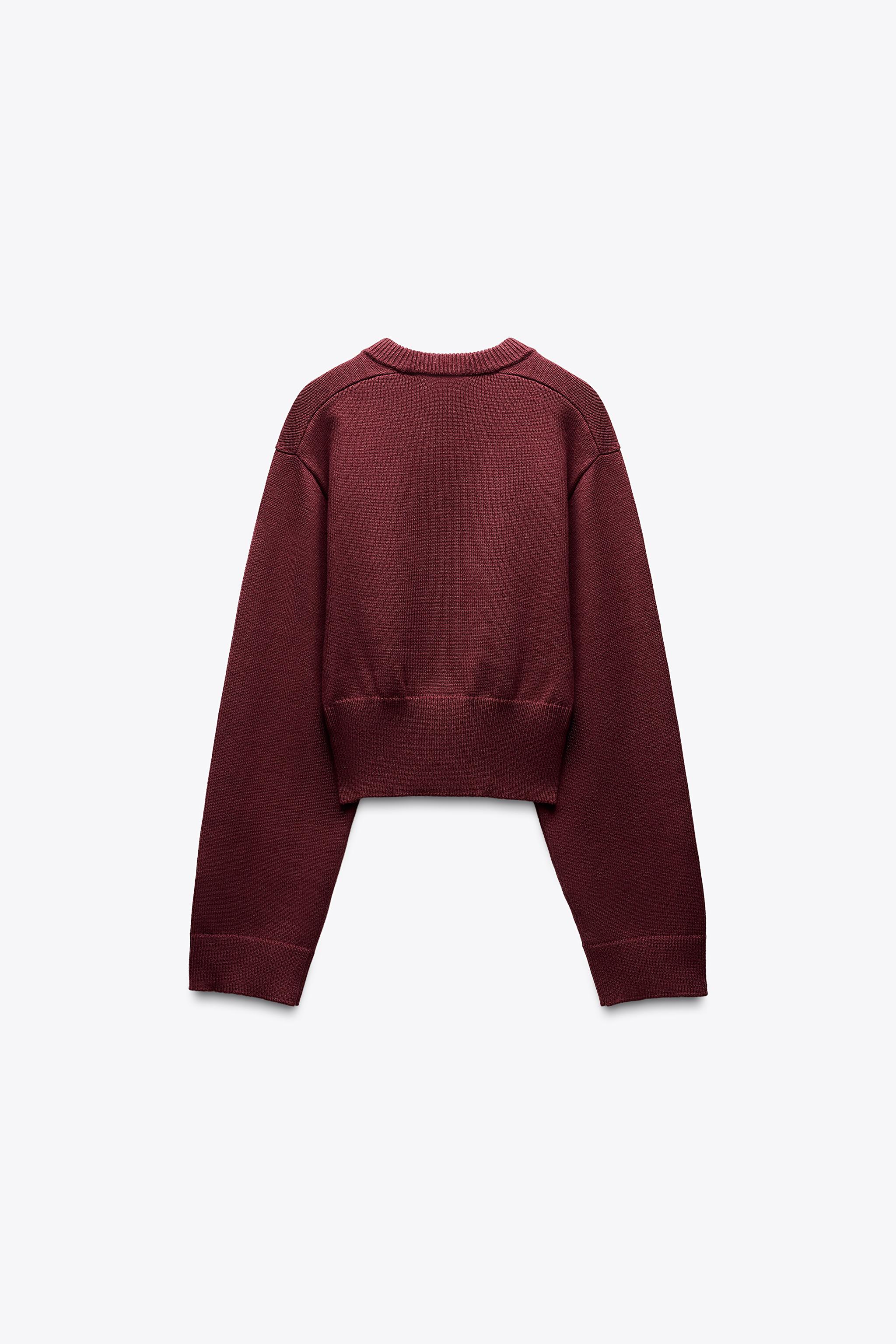 プレーンニット ワイドスリーブセーター - ブラウン | ZARA