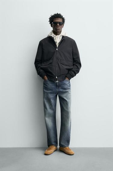 軽量撥水加工入りジャケットネイビーブルーZaraの軽量撥水加工入りジャケット - ネイビーブルー 