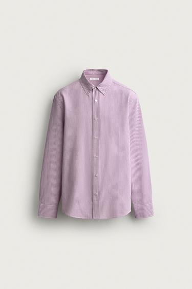 STREIFEN-HEMD REGULAR FIT - Pastellrosa von Zara