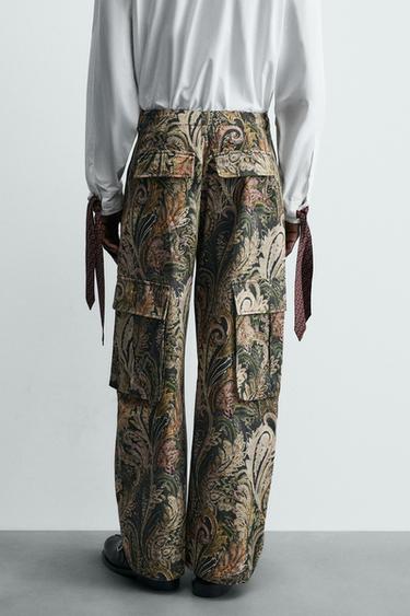 PAISLEY BARREL FIT CARGO TROUSERS - Printed by Zara - Image 2