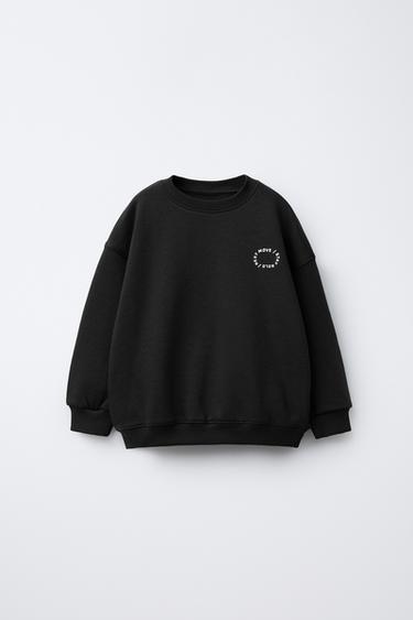 SUDADERA BÁSICA TEXTO - Negro de Zara - Imagen 0