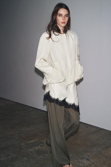 جاكيت بجيوب ZW COLLECTION - بيج /أخضر by Zara