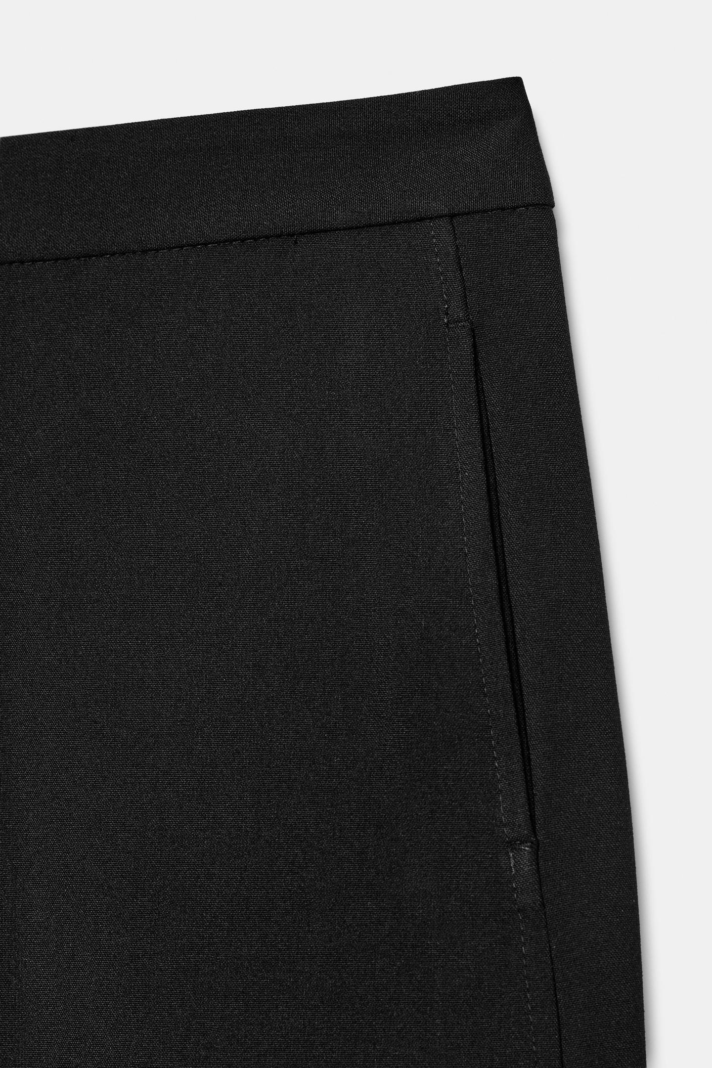 Женские брюки Zara Mid-Rise Straight-Leg, цвет: Чёрный — фото 10
