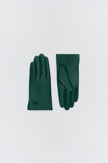 EMBROIDERED LEATHER GLOVES SOSHIOTSUKI X ZARA - Green by Zara - Image 2