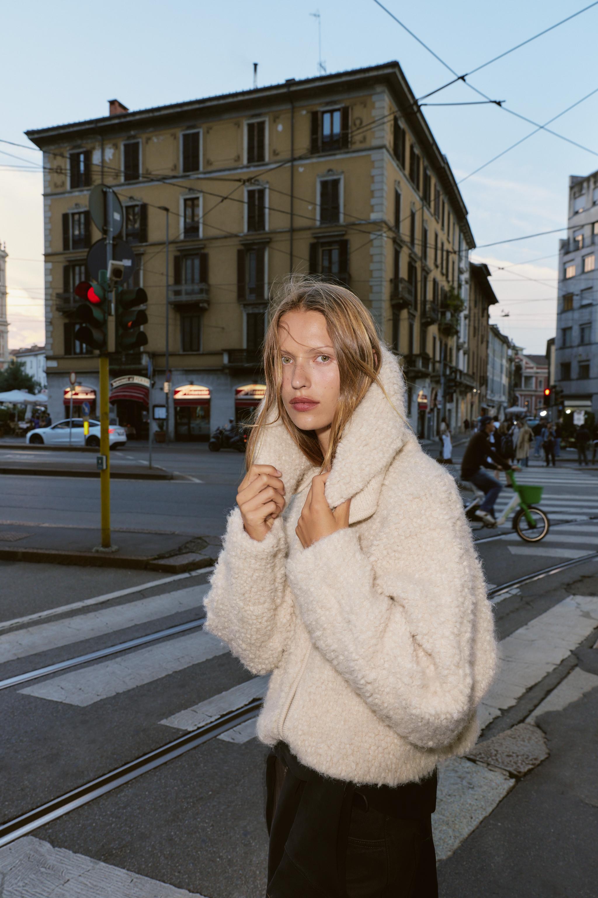 ZARA ジャケット　ホワイト ZARA - ZARA リネンブレンド ロングライン ボンバージャケット M