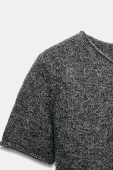 ROBE MINI EN MAILLE SOFT NERVURÉE - Gris chiné de Zara - Image 8