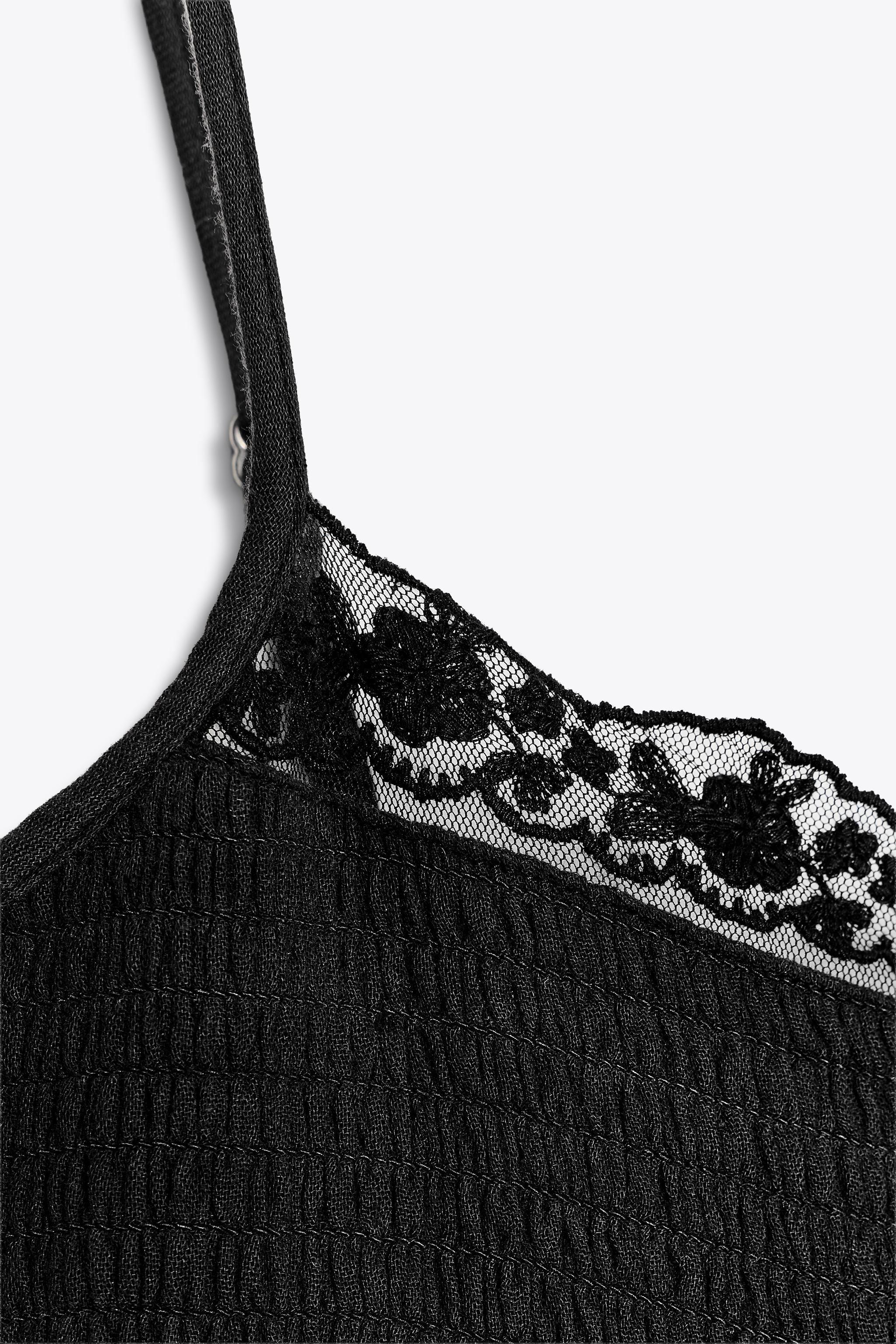 ZARA ショート丈シフォンレースワンピース ショート丈シフォンレースワンピース - ブラック | ZARA Japan