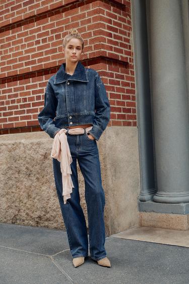 Zara Z1975 STRIPED JACKET AND JEANS OUTFIT - 164