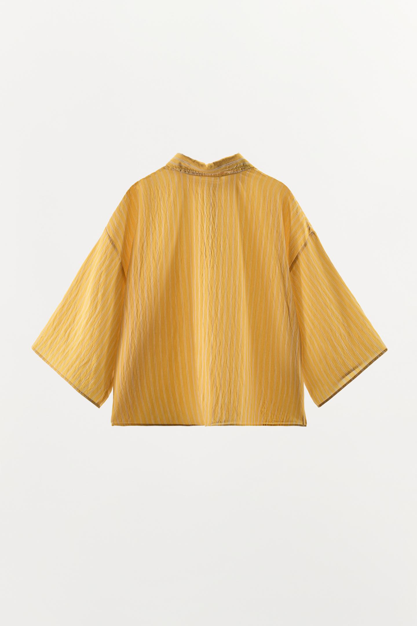 Рубашка Zara Striped Print, цвет: Жёлтый — фото 8