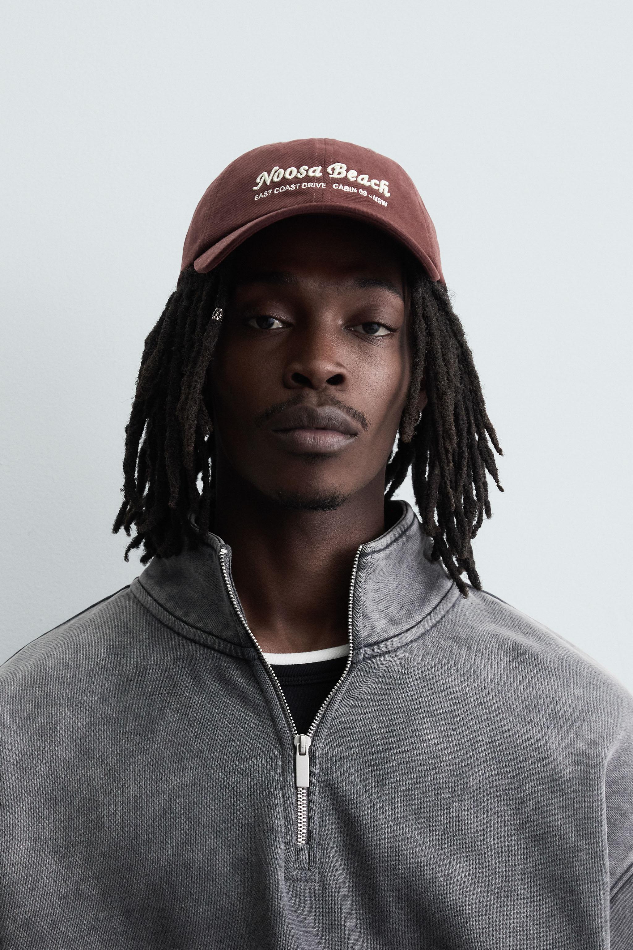 刺繍ロゴキャップ - エンジ | ZARA Japan / 日本