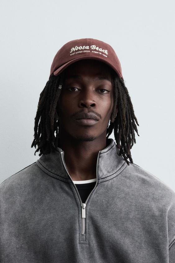 EMBROIDERED TEXT CAP