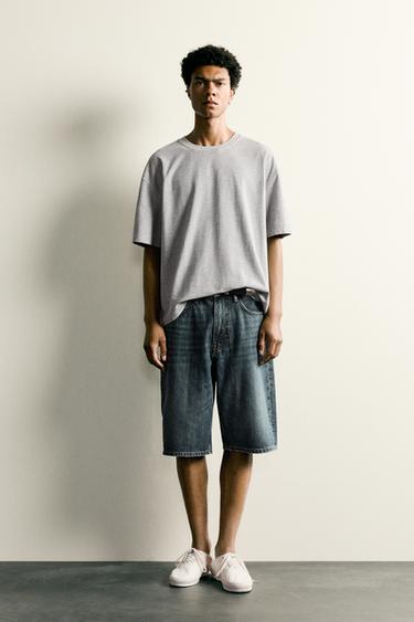 RELAXED FIT SEAM DETAIL T-SHIRT - Grey marl by Zara