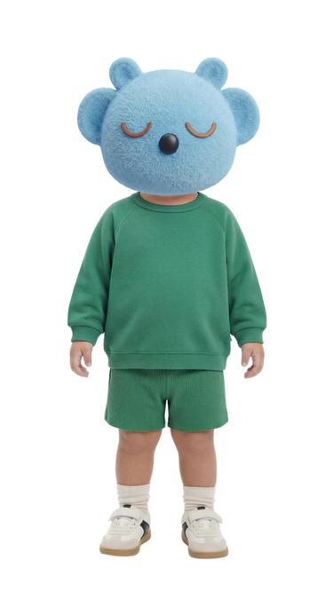 PLAIN WAFFLE-KNIT T-SHIRT AND BERMUDA SHORTS SET — ЗЕЛЕНЫЙ от Zara