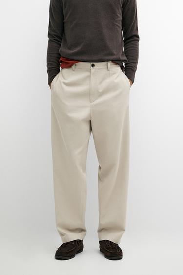 Barrel fit pants with pleat detail — Beige 2