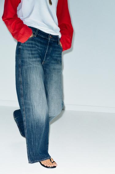 Zara Z1975 LOW RISE STRAIGHT FULL LENGTH JEANS - Blue