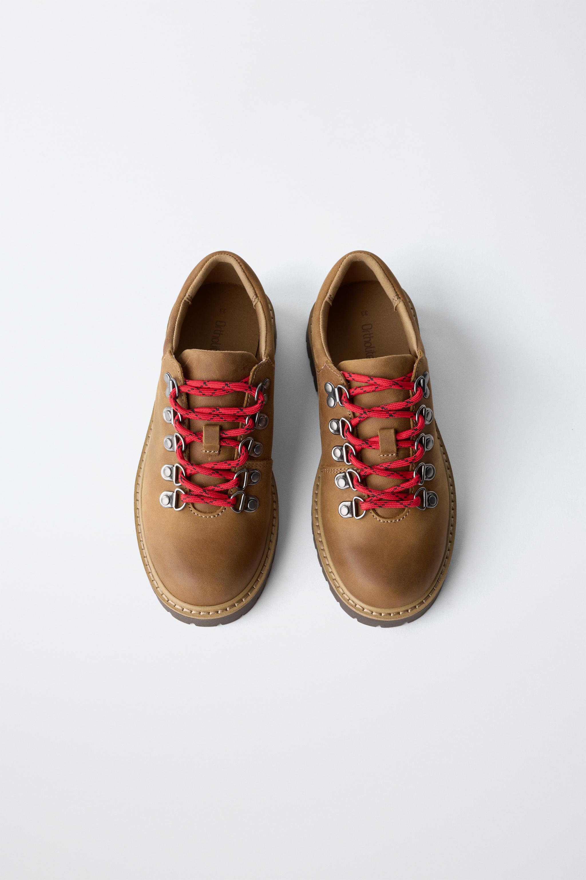 Обувь Zara LEATHER LACE-UP BLUCHER SHOES — фото 4