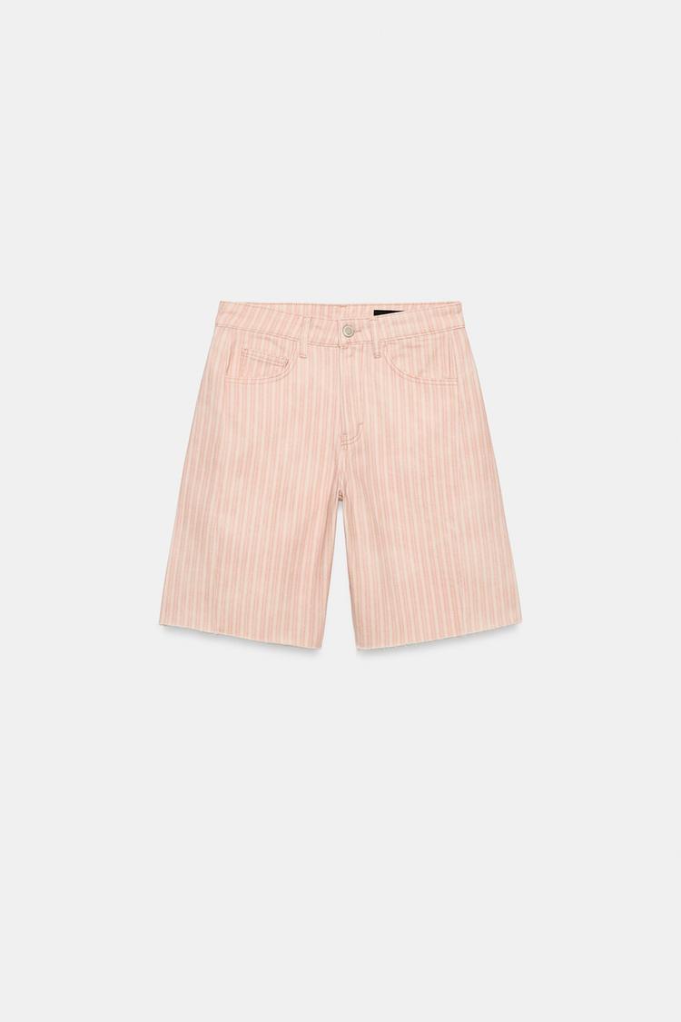 ZW COLLECTION MID-WAIST RELAXED DENIM BERMUDA SHORTS