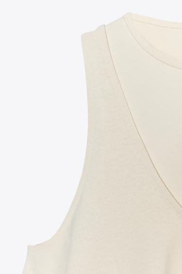 COMBINED MINI DRESS - Ecru by Zara - Image 6