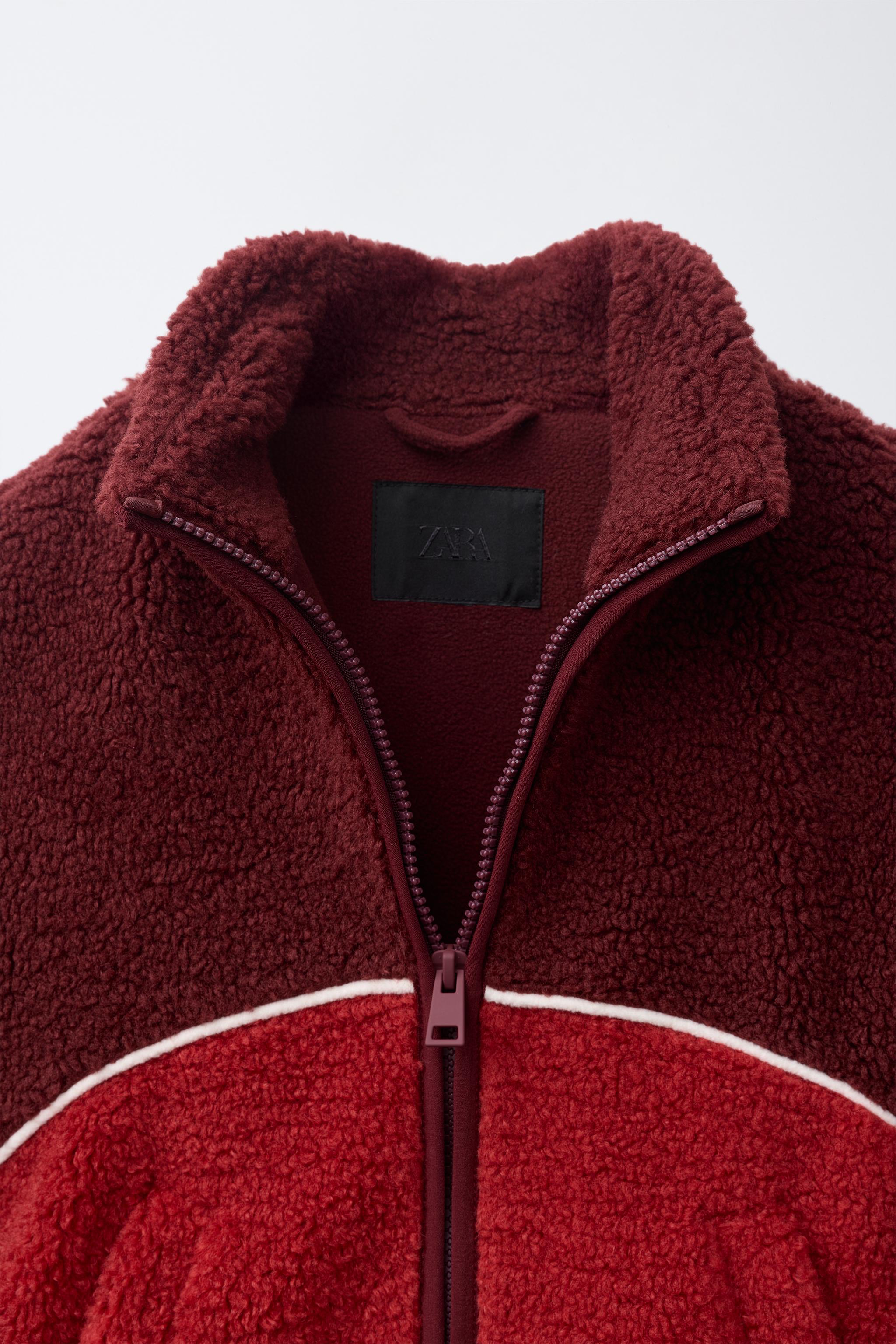Детские куртки Zara CONTRAST TRIM FAUX SHEARLING JACKET — фото 8