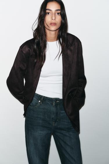 VESTE EFFET DAIM - Marron de Zara - Image 1