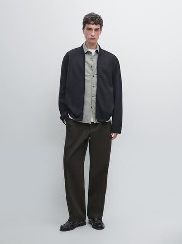 Zara Zip-up bomber jacket - Navy blue - Image 0