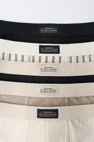 6-14 ANS/ LOT DE CINQ BOXERS À RAYURES - Noir de Zara - Image 1
