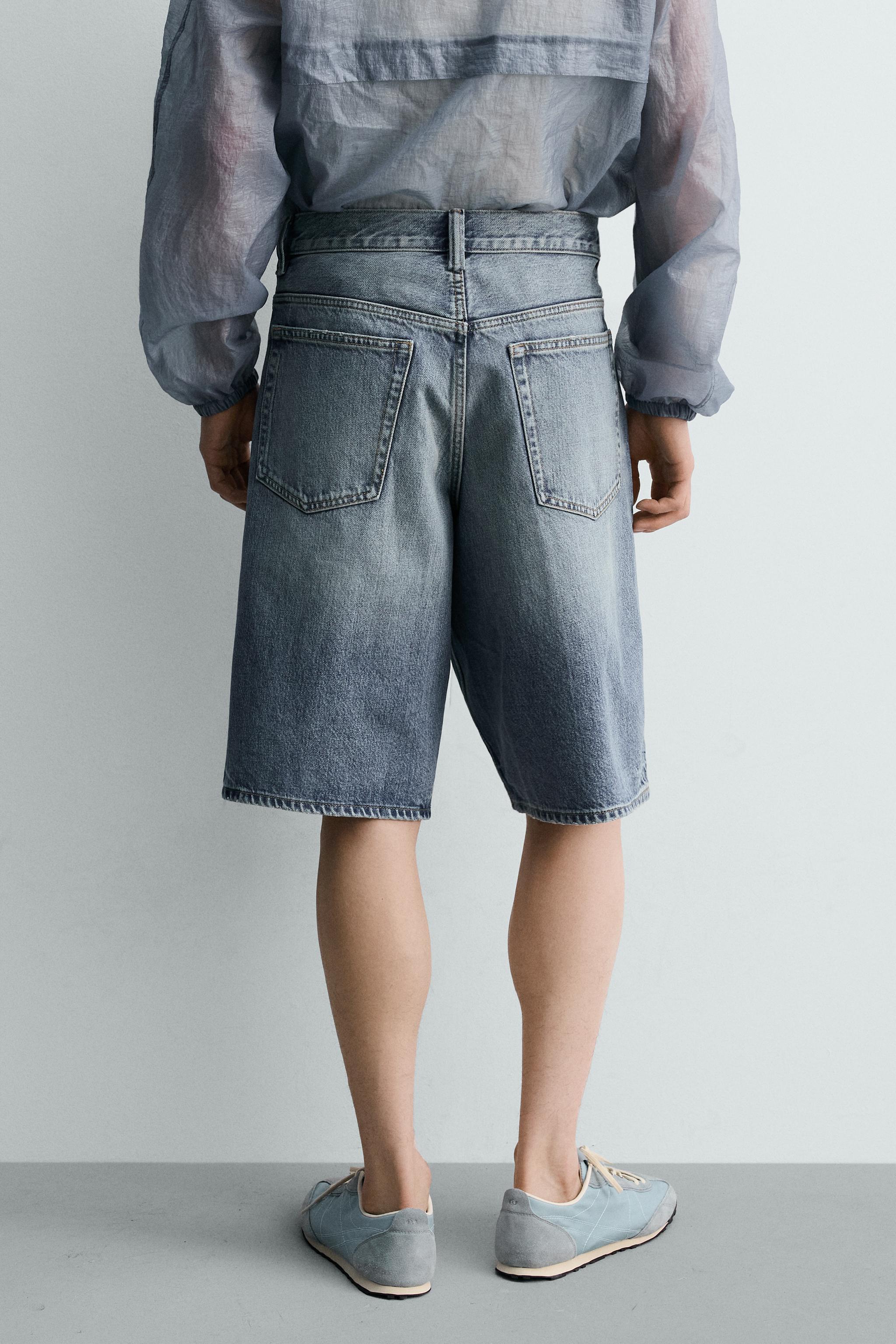 バギーフィットデニムバミューダパンツ - ブルー | ZARA Japan / 日本